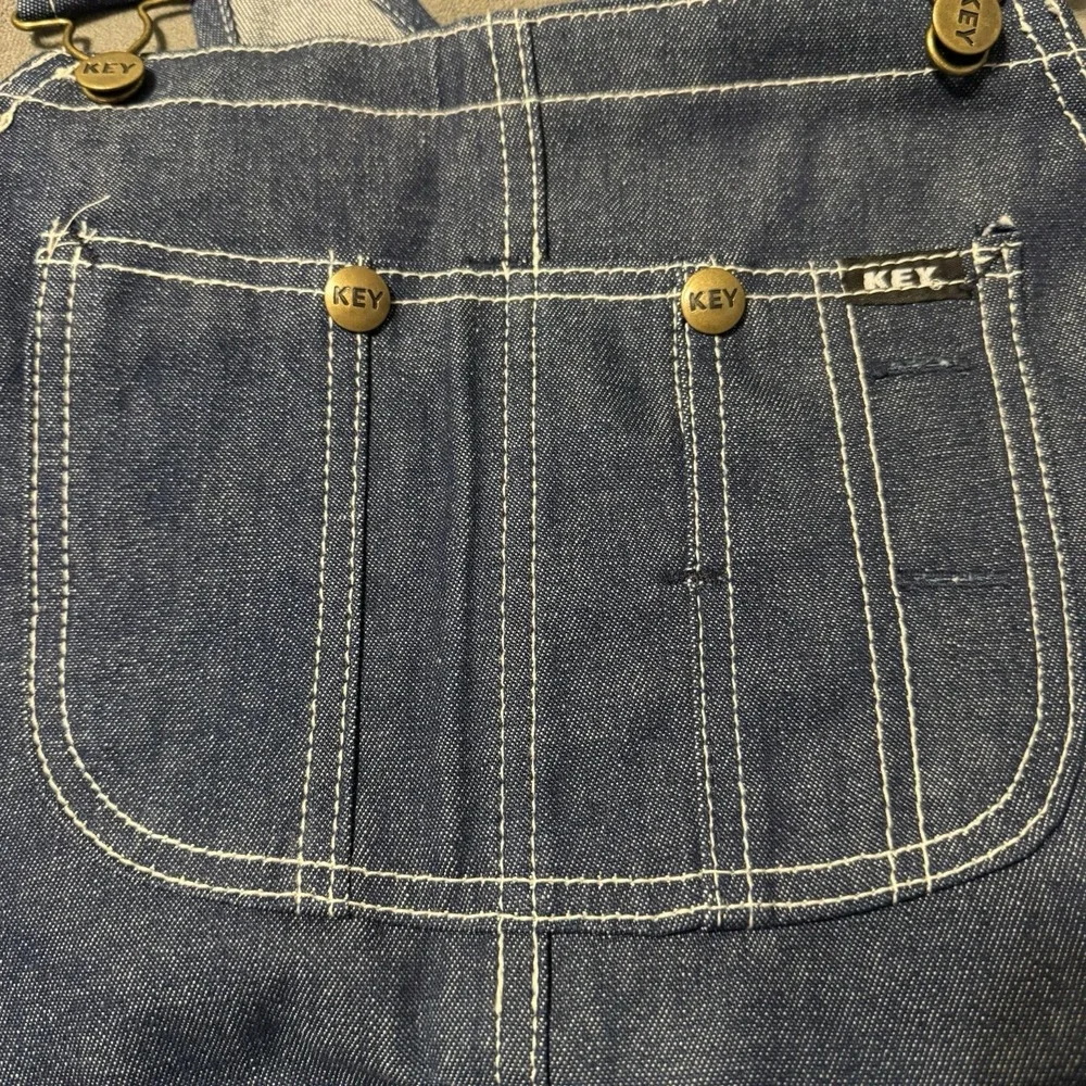 Vintage Key Denim Bib Overalls NWT 34x34 Carpenter‎ Workwear USA Cotton